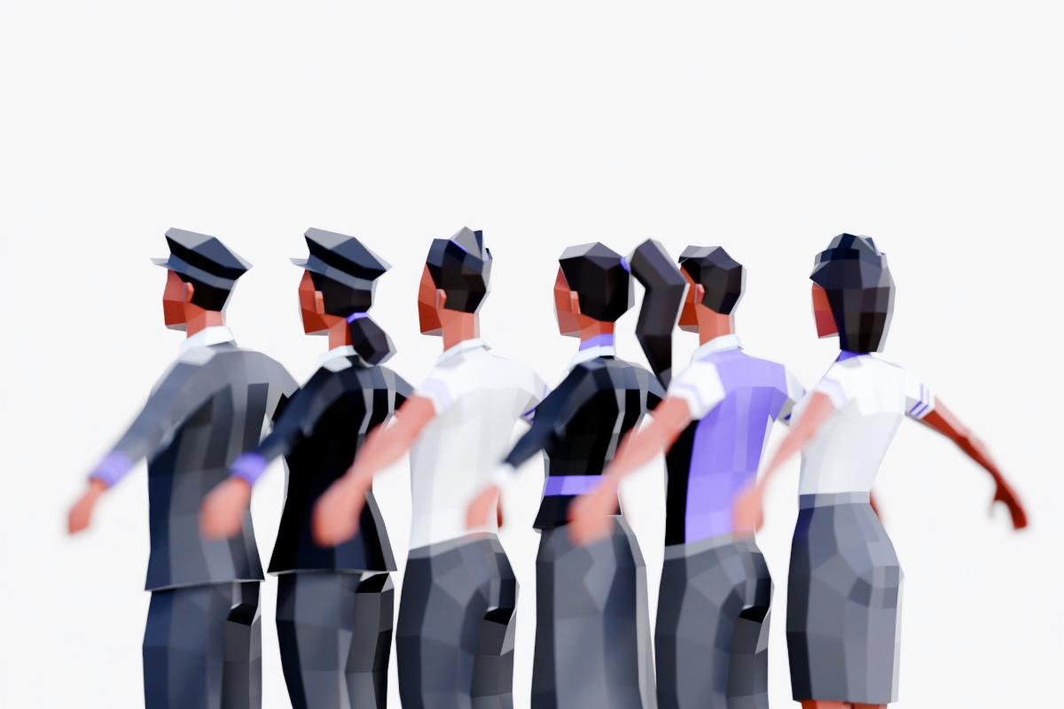 Low Poly Airline Crew Pack, a Characters & Person 3D Model by Studio Ochi (Photo 5 of 13)