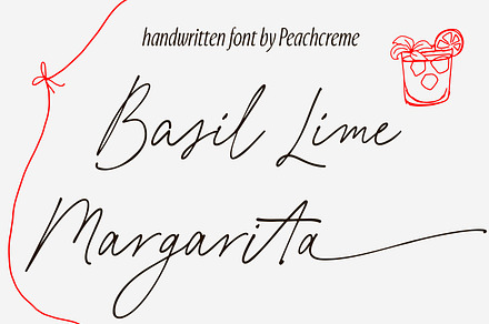 Basil Lime Margarita Script Font