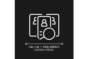 Candidate pixel perfect white linear, an Outline Icon by IMG Visuals