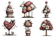 Whimsical Christmas Topiary Trees, an Illustration by Daily.Designs (Thumbnail 2 of 5)