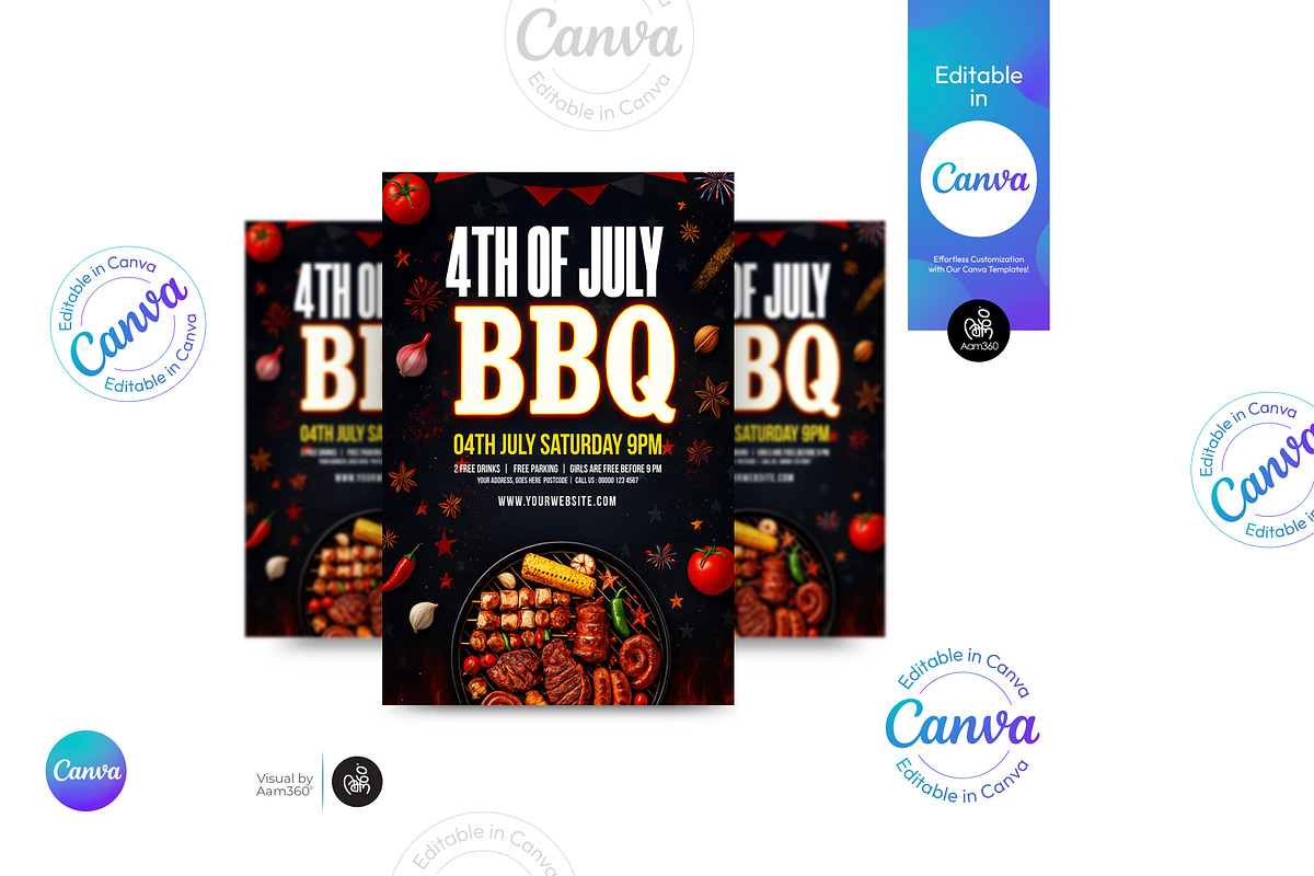 4th Of July BBQ Party Flyer, a Flyer Template by Aam360 (Photo 3 of 3)