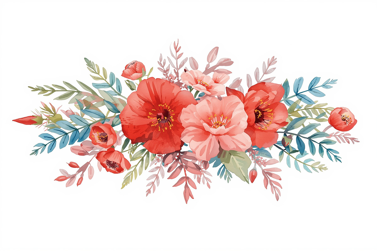 Spring Watercolor Flowers, an Illustration by jahid234 (Photo 7 of 15)