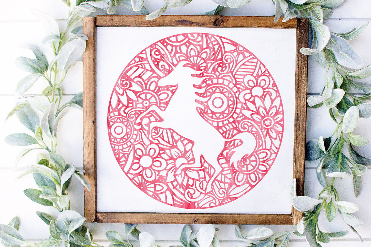 Unicorn Mandala SVG Bundle, an Illustration by OldMarket Designs (Photo 5 of 6)
