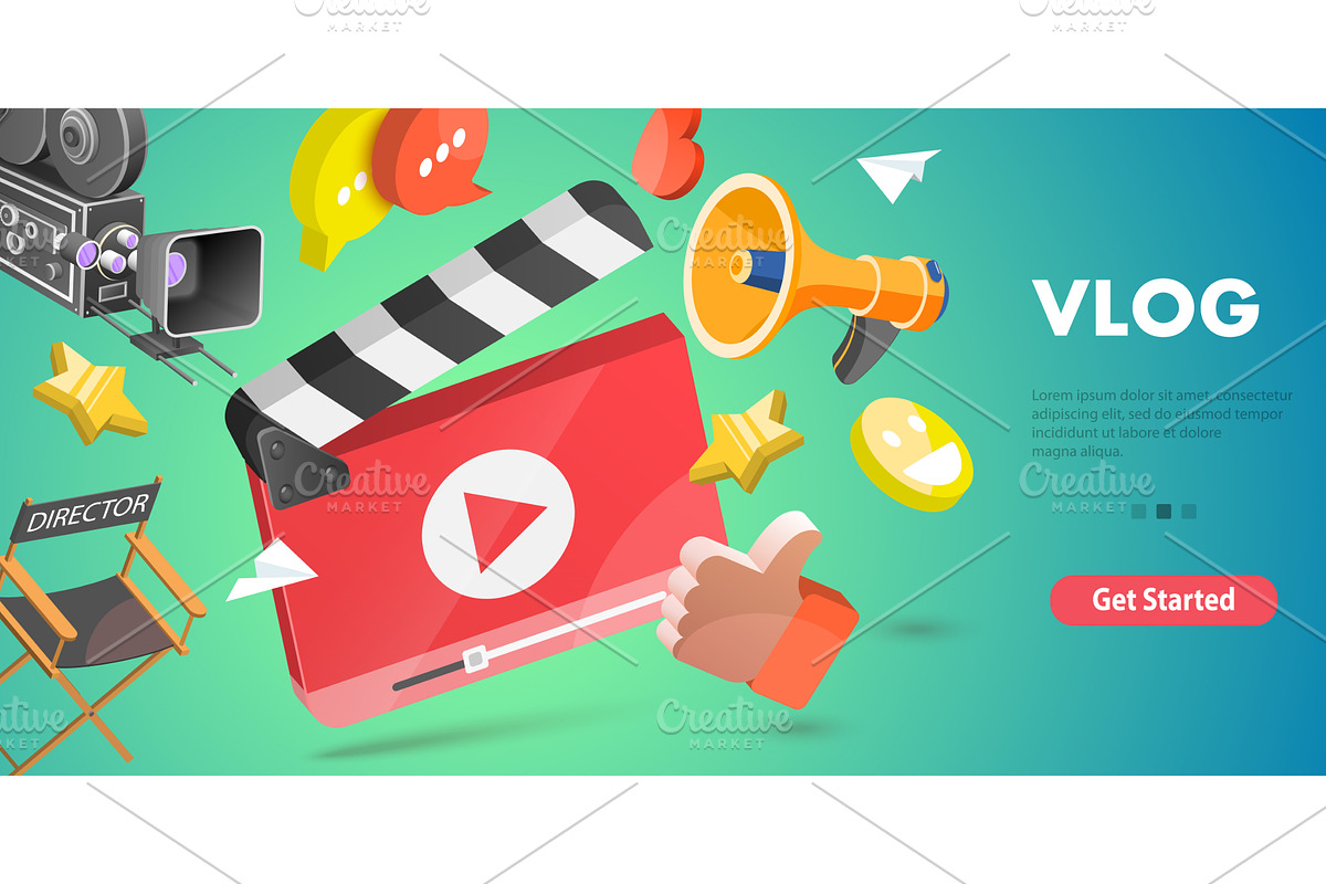 Vlog, a Technology Illustration by AndriiStore