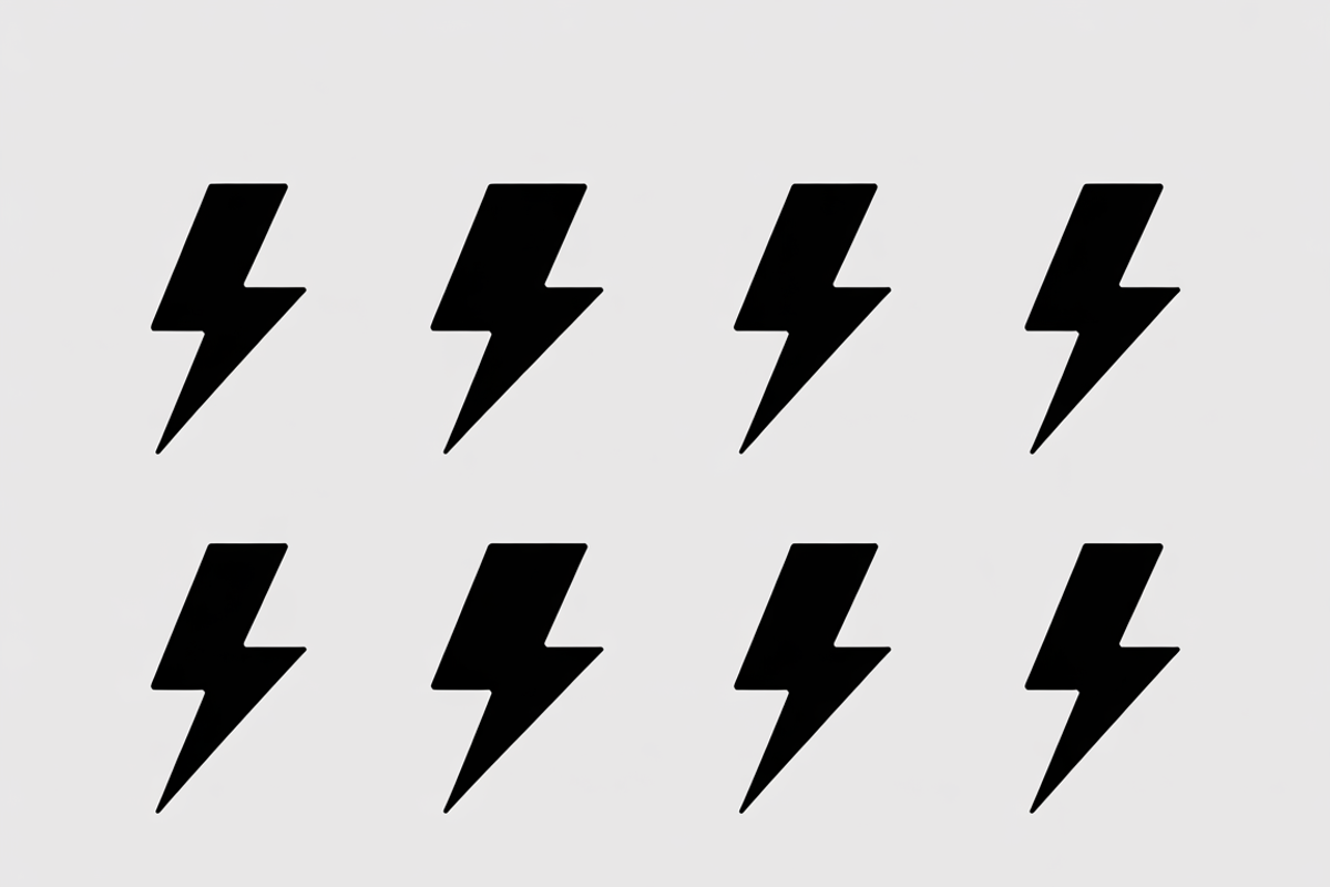 A bold set of lightning bolt icons, an Illustration by Amazin_art (Photo 4 of 13)