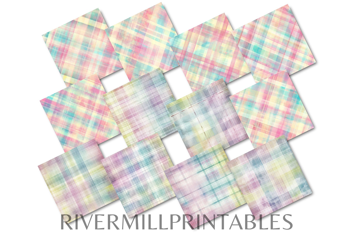 Spring Plaids Digital Paper Pack, a Decorative Illustration by Rivermill Printables (Photo 2 of 2)