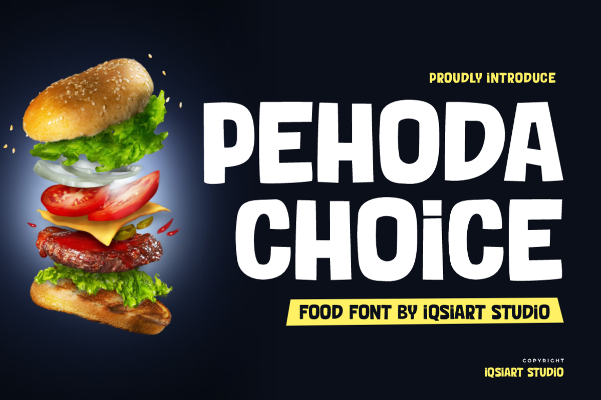 Pehoda Choice - Food Font, a Sans Serif Font by Iqsiart Studio (Photo 1 of 6)