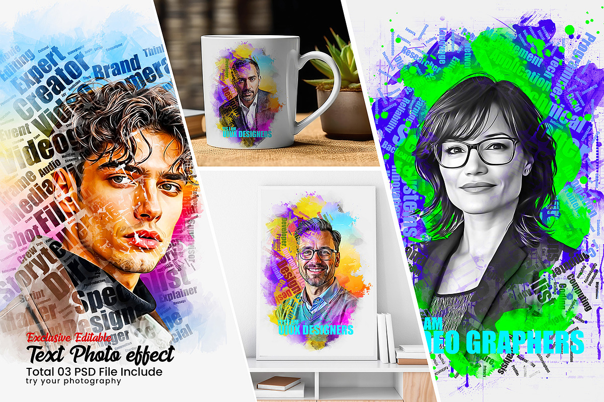 Unique Portrait Text Photo Effect, an Action Add-On by MRI STUDIO (Photo 1 of 42)