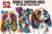 Doodle Cartoon Dogs, an Animal Illustration by PrintHaven Designs (Thumbnail 1 of 10)
