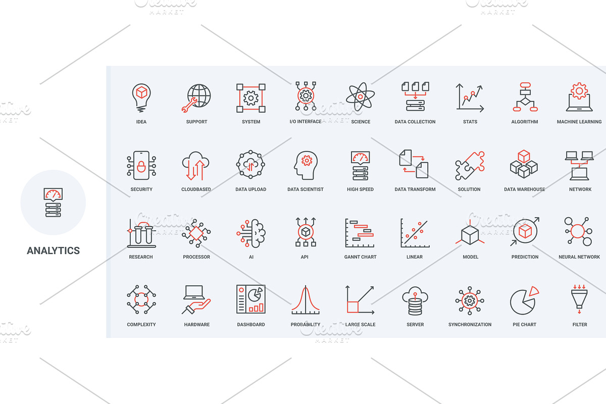 Statistic analysis graph chart icons, a Finance Illustration by Lemberg Vector