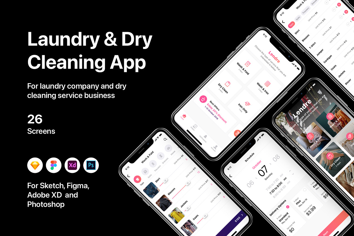 Laundry & Dry Cleaning App, an UI Kit Template by flr.24 (Photo 1 of 2)
