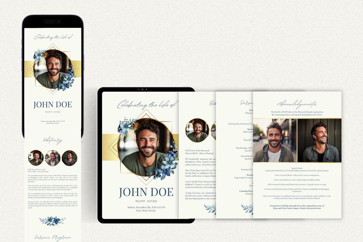 Funeral Program Template Set I Canva, an Invitation Template by The Social Stuff (Photo 6 of 11)