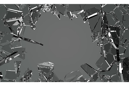 3d broken glass shatters flying, a Textures & Material 3D Model by Marozhkastudio