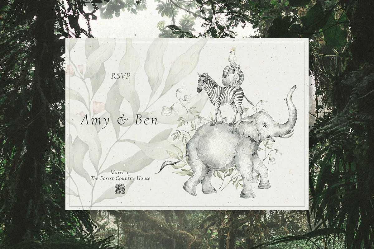 Tropical Jungle Watercolor Animals, an Animal Illustration by Kreker Kate (Photo 9 of 14)