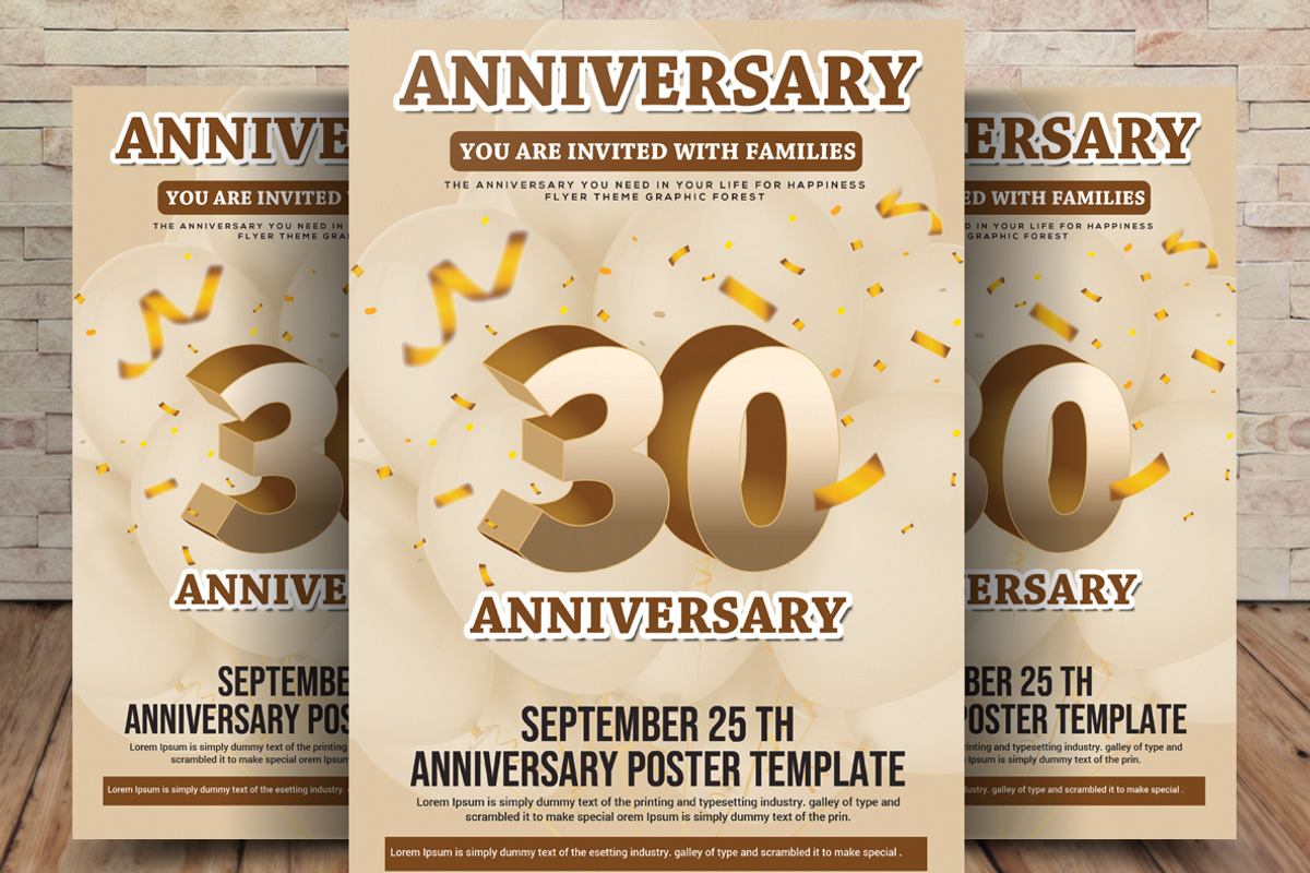 30th Anniversary Flyer, a Flyer Template by graphicforest