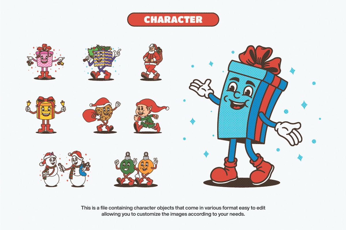Retro Christmas Illustration, a Seasonal Illustration by Decoconio Design (Photo 3 of 8)