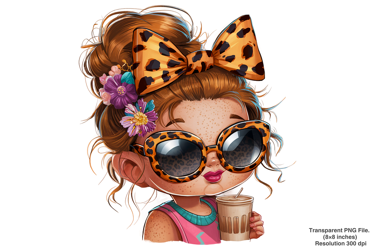 Girl Leopard Bow Clipart PNG Bundle, a Graphic by Clipart Bloom (Photo 7 of 12)