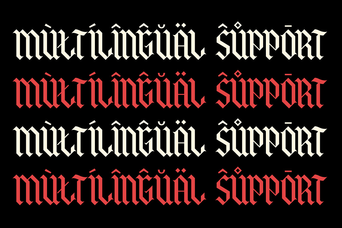 Qordhion - Blackletter Font, a Blackletter Font by MooneseyeType (Photo 6 of 9)