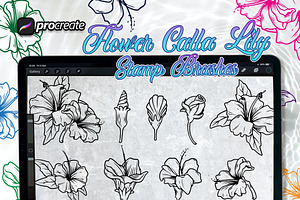 Flower Calla Lily Brush Stamp