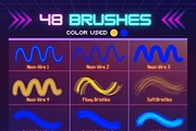 Neon Procreate Brushes, a Brush Add-On by Pawsitively Aesthetic (Thumbnail 6 of 11)