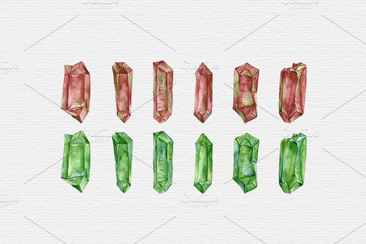 Watercolor Crystals, an Illustration by TigerlilyDesignCo (Photo 2 of 3)