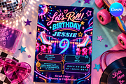Roller Skating Birthday Invitation, an Invitation Template by InvitingStorys (Thumbnail 2 of 11)