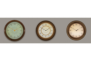 Vintage clocks set with roman, an Object Illustration by art PVP - market