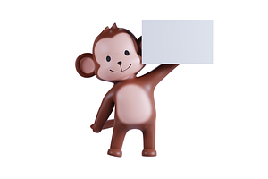 3D Pack Cute Animal Monkey