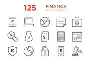 125 Finance Vector Icons, an Outline Icon by Vectors Market (Thumbnail 1 of 3)