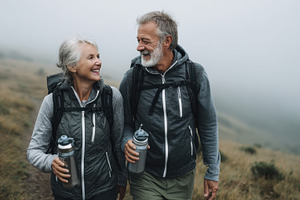 Senior couple enjoys hiking together, a Photo by Beautiful things