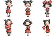 Whimsical Valentine’s Day Girl Clipa, an Illustration by CraftArtStudio (Thumbnail 5 of 6)