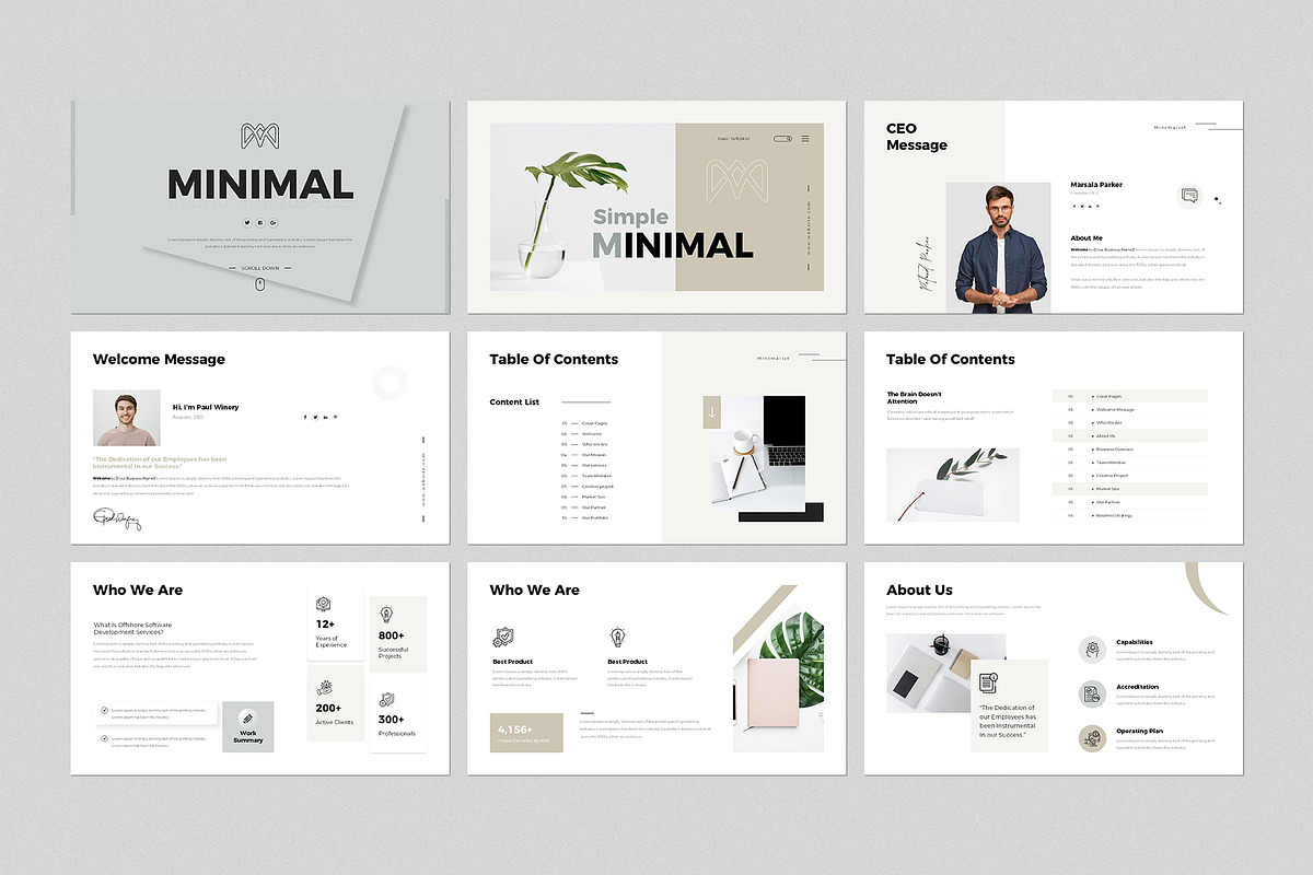 Minimal Presentation Template, a Presentation Template by GenerousArt (Photo 2 of 10)