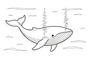 Whale Line Art Vector Bundle, an Illustration by yasushie (Thumbnail 8 of 51)