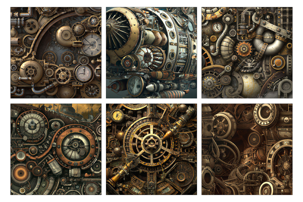 Steampunk Industrial backgrounds, an Object Graphic by Arely Arts