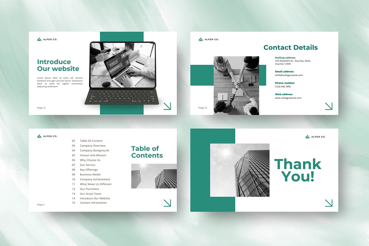 Company Profile PowerPoint Template, a Presentation Template by FIBRINOSÄ (Photo 2 of 4)