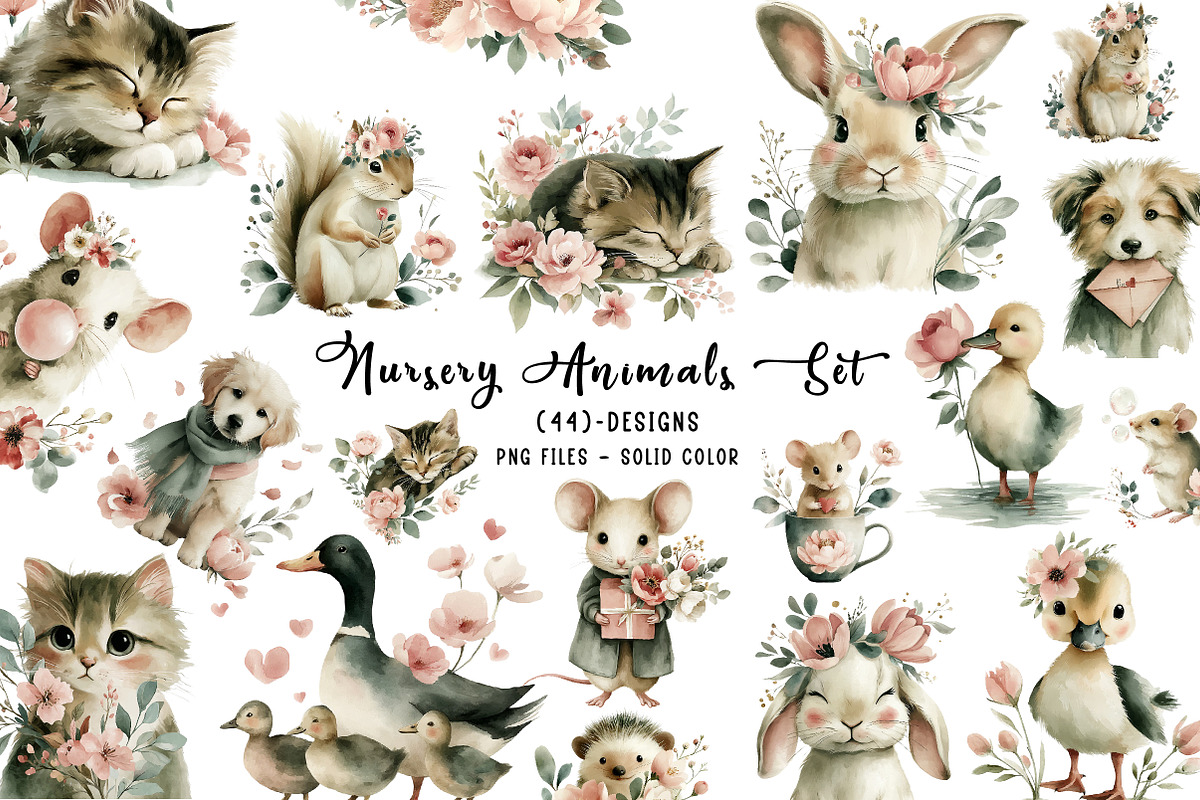 valentine and nursery animals set, an Illustration by CreationArt (Photo 1 of 7)