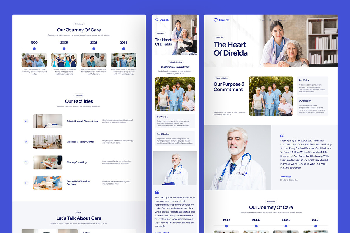 Senior Nursing Care Website UI Figma, an UI Kit Template by peterdraw (Photo 4 of 7)