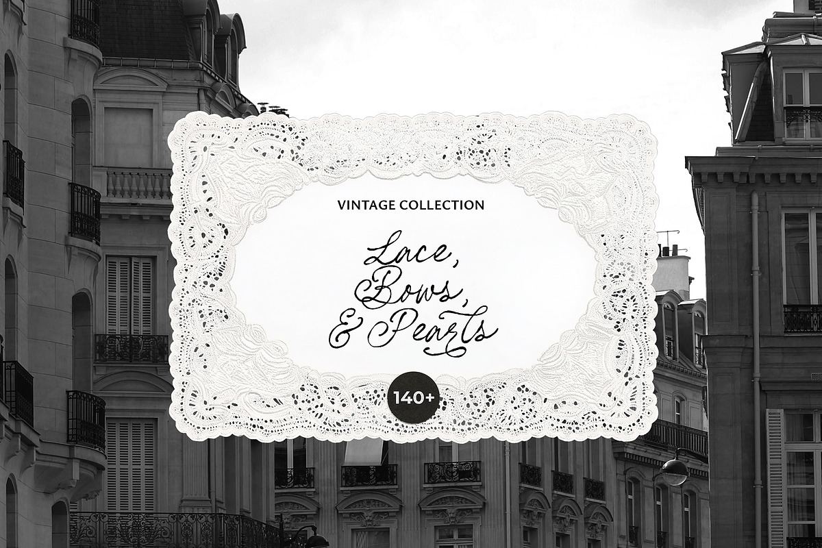 Vintage Lace, Bows & Pearls, an Object Graphic by Lana Elanor (Photo 2 of 12)