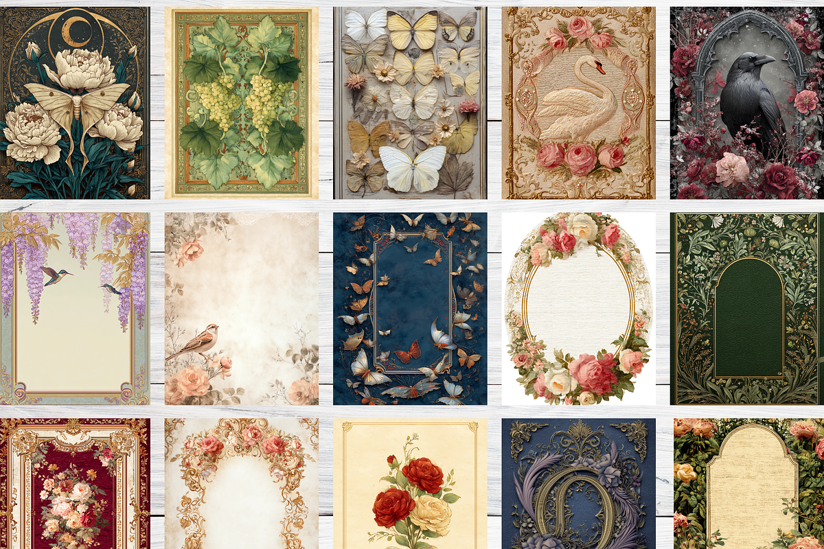 Victorian Floral Book Cover Bundle, a Brochure Template by LA Design (Photo 2 of 10)