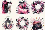 Pink and Black Autumn Clipart, a Work Illustration by cherrydesign (Thumbnail 2 of 3)