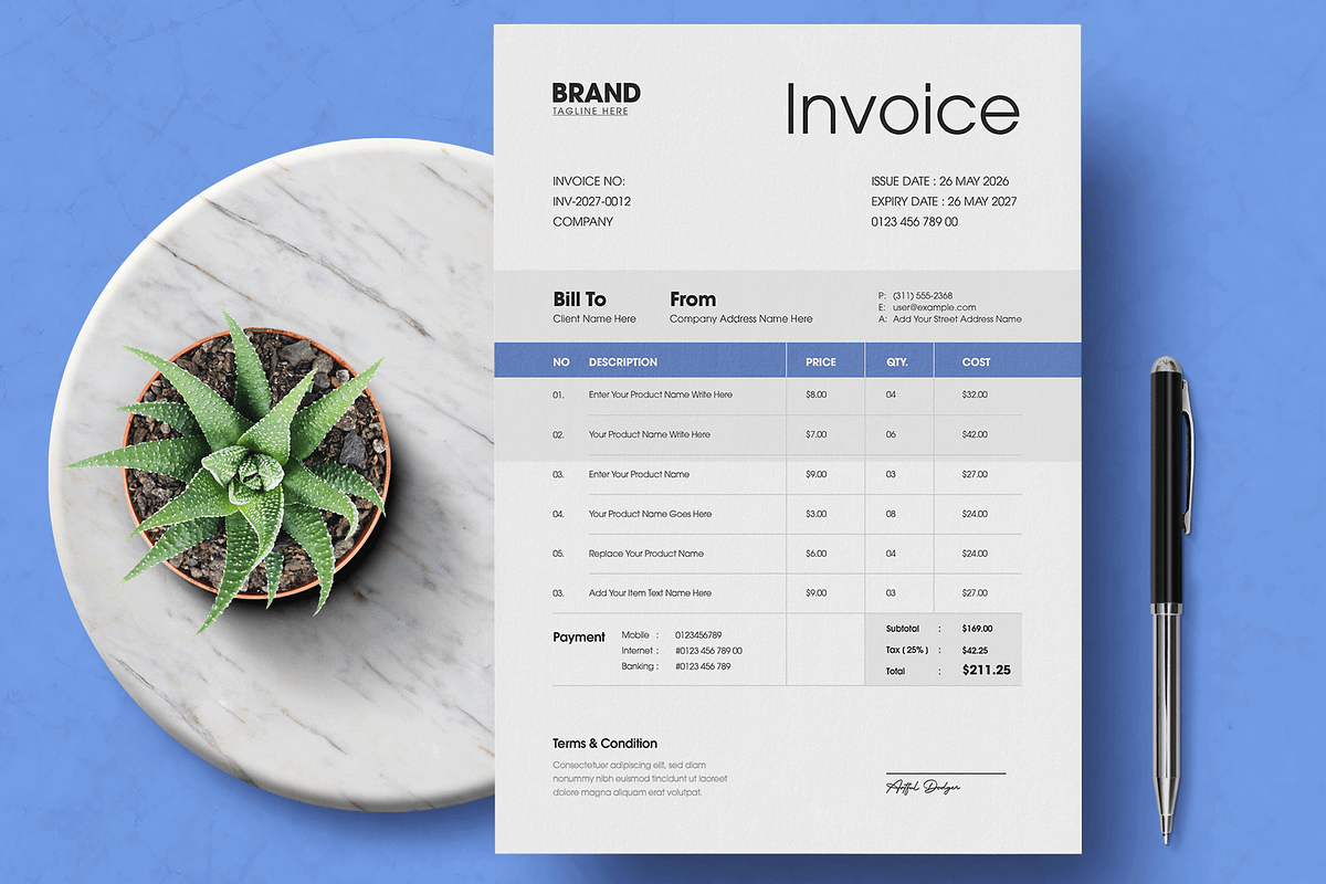 Professional Business Invoice layout
