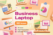 Business Laptop 3D Icon, an Object 3D Model by Burntilldead (Thumbnail 1 of 7)