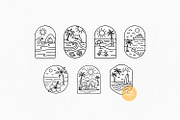 Beach Scene Bundle, Summer Line Art, a Seasonal Illustration by Pretty Meerkat (Thumbnail 4 of 7)