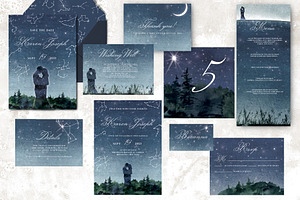 Night Sky Wedding Invitation Suite