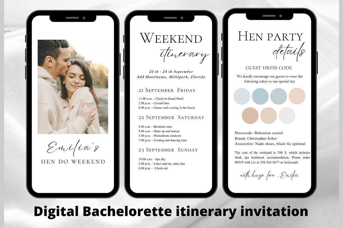 Wedding party itinerary invitation, a Design Template by EvaTemplates (Photo 1 of 5)