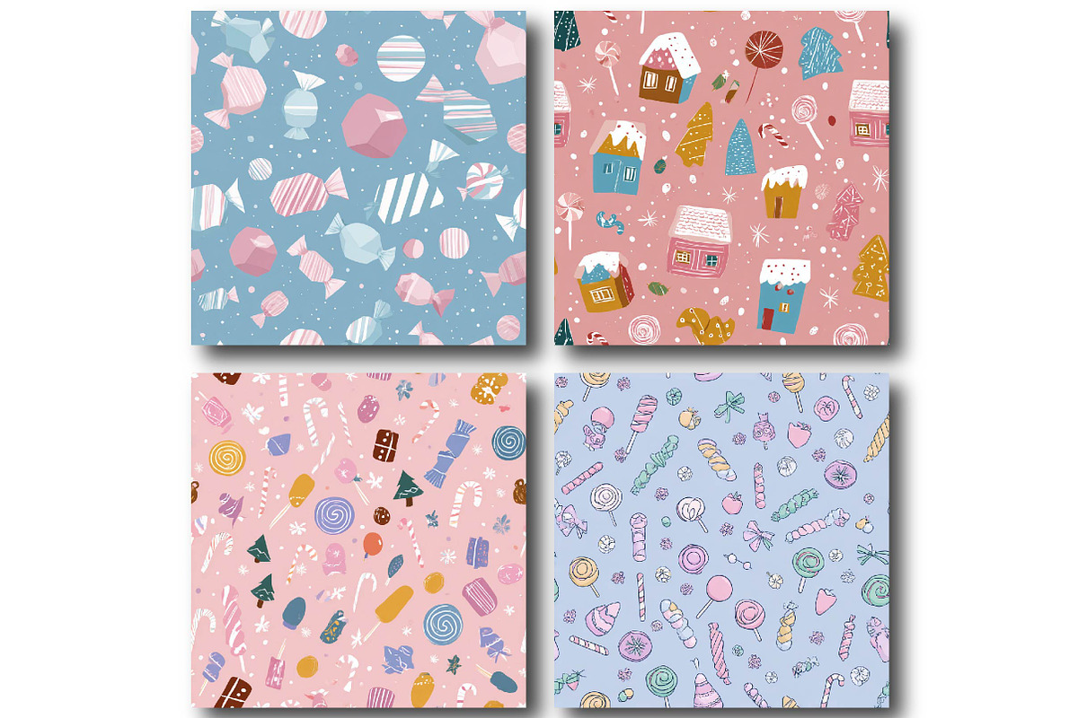 Candy Shop Pastel Christmas Pattern, an Illustration by DreamPrint404 (Photo 4 of 4)