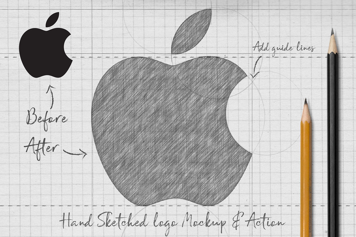 HAND SKETCHED LOGO ACTION & MOCKUP, a Pens & Pencil Mockup by Tropical Type (Photo 3 of 9)