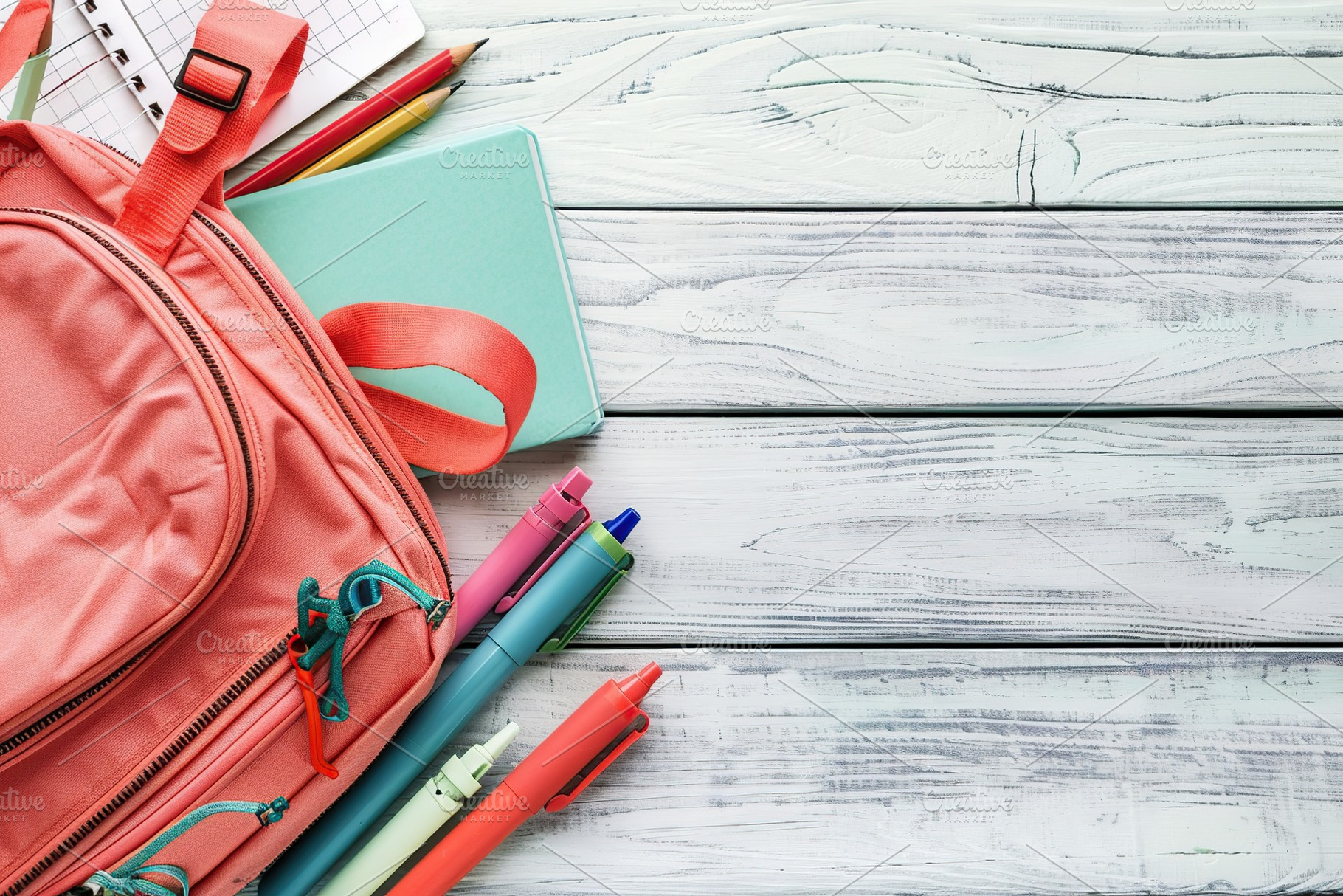 Modern school backpack with copyspace for text. Back To School concept, a School & Education Photo by AlyaAnd