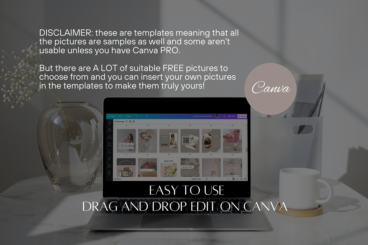250 Wellness Instagram Template, a Social Media Template by SociallyyCreative (Photo 6 of 10)