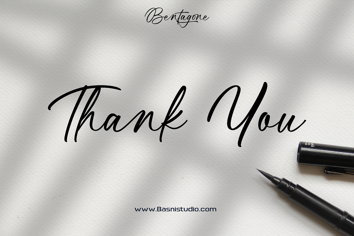 Bentagon Realistic Handwriting font, a Handwritten Font by Basnistudio (Photo 9 of 9)